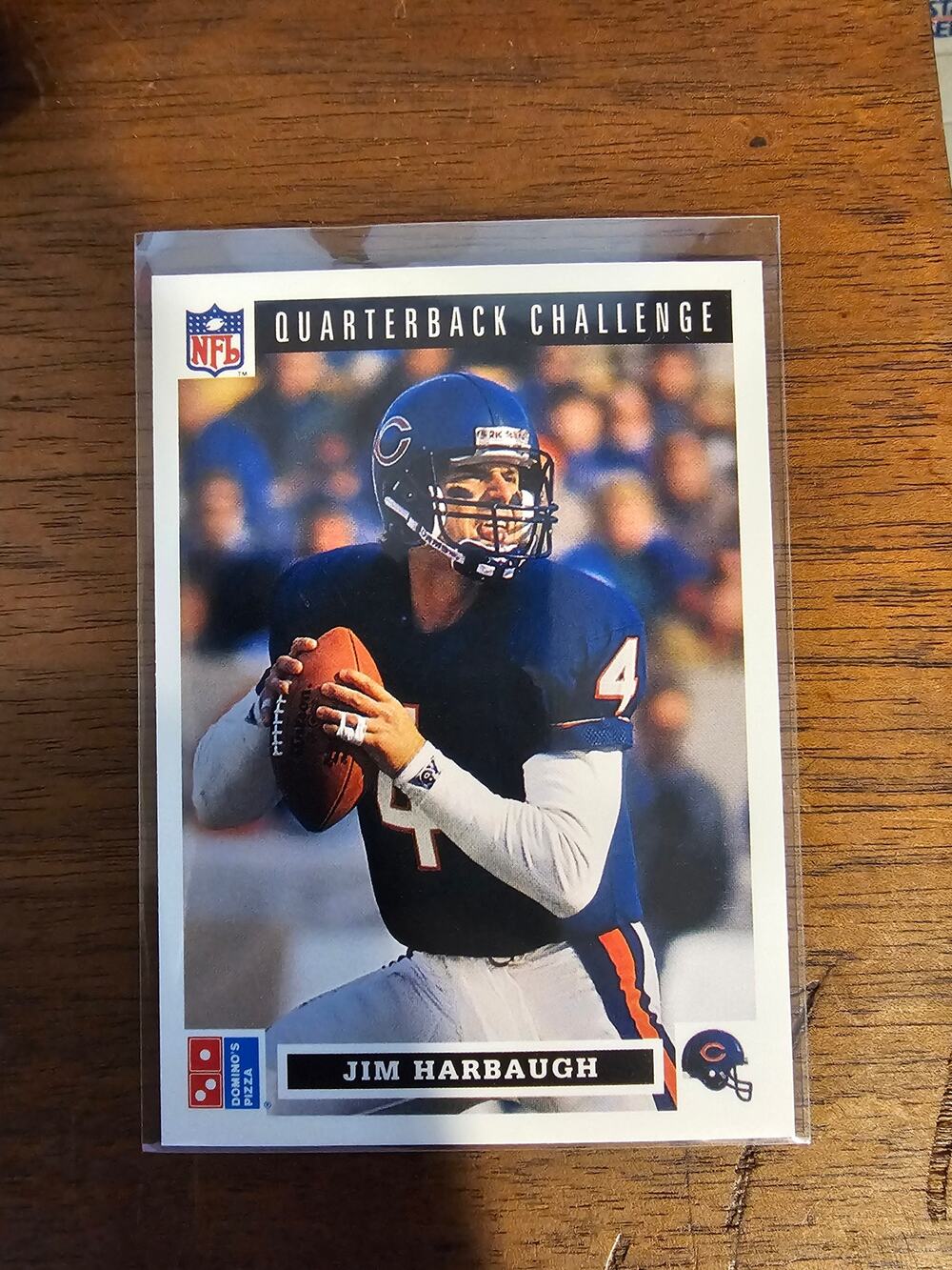 Jim Harbaugh 1991 Upper Deck Domino's Quarterback Challenge #3 - Fresh Pull
